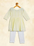 Vastramay SISHU Girl's Yellow And White Chikankari Kurta Leggings Set